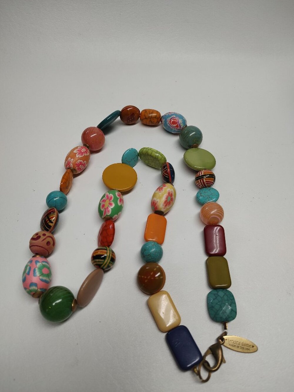 Lenora Dame Women's Necklace Beaded some Floral USA Colorful 16"